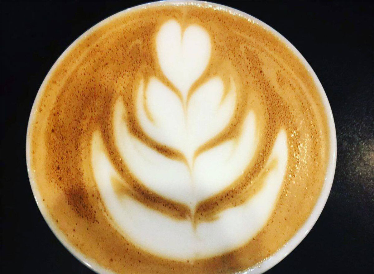 closeup of latte art